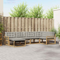 Outdoor-Sofagarnitur 6 pcs Weiß und Hellgrau