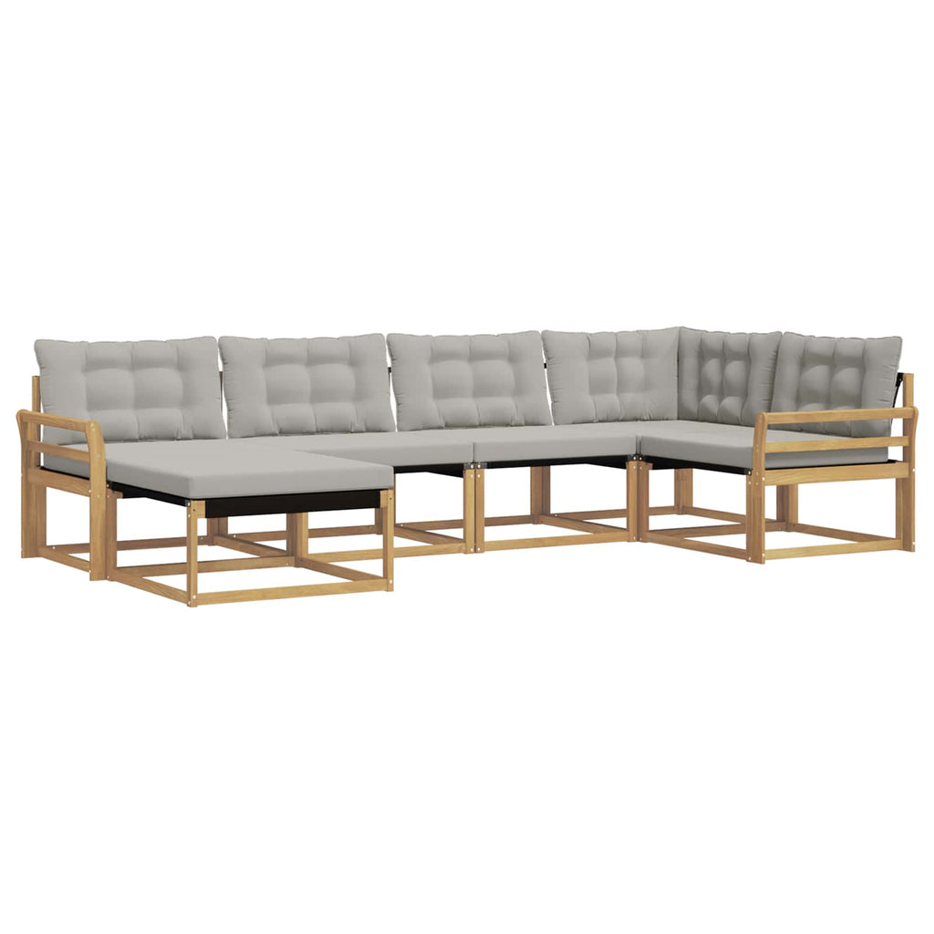 Outdoor-Sofagarnitur 6 pcs Weiß und Hellgrau