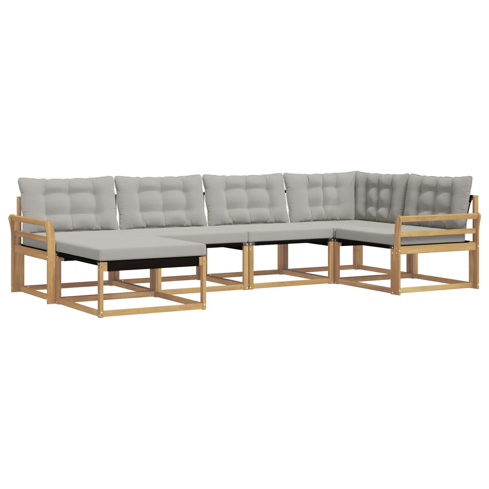 Outdoor-Sofagarnitur 6 pcs Weiß und Hellgrau