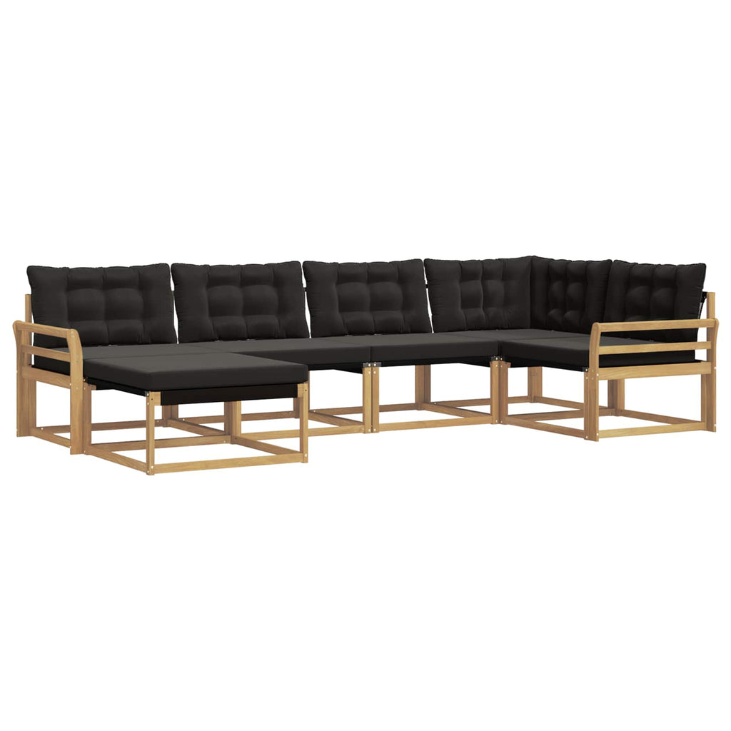 Outdoor-Sofagarnitur mit Kissen 6 pcs Weiß und Schwarz