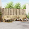 Outdoor-Sofagarnitur mit Kissen 6 pcs Weiß und Beige