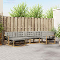 Outdoor-Sofagarnitur 6 pcs Weiß und Hellgrau