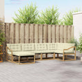 Outdoor-Sofagarnitur mit Kissen 6 pcs Weiß und Creme