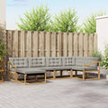 Outdoor-Sofagarnitur 6 pcs Weiß und Hellgrau