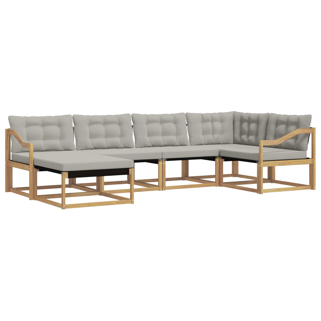 Outdoor-Sofagarnitur 6 pcs Weiß und Hellgrau