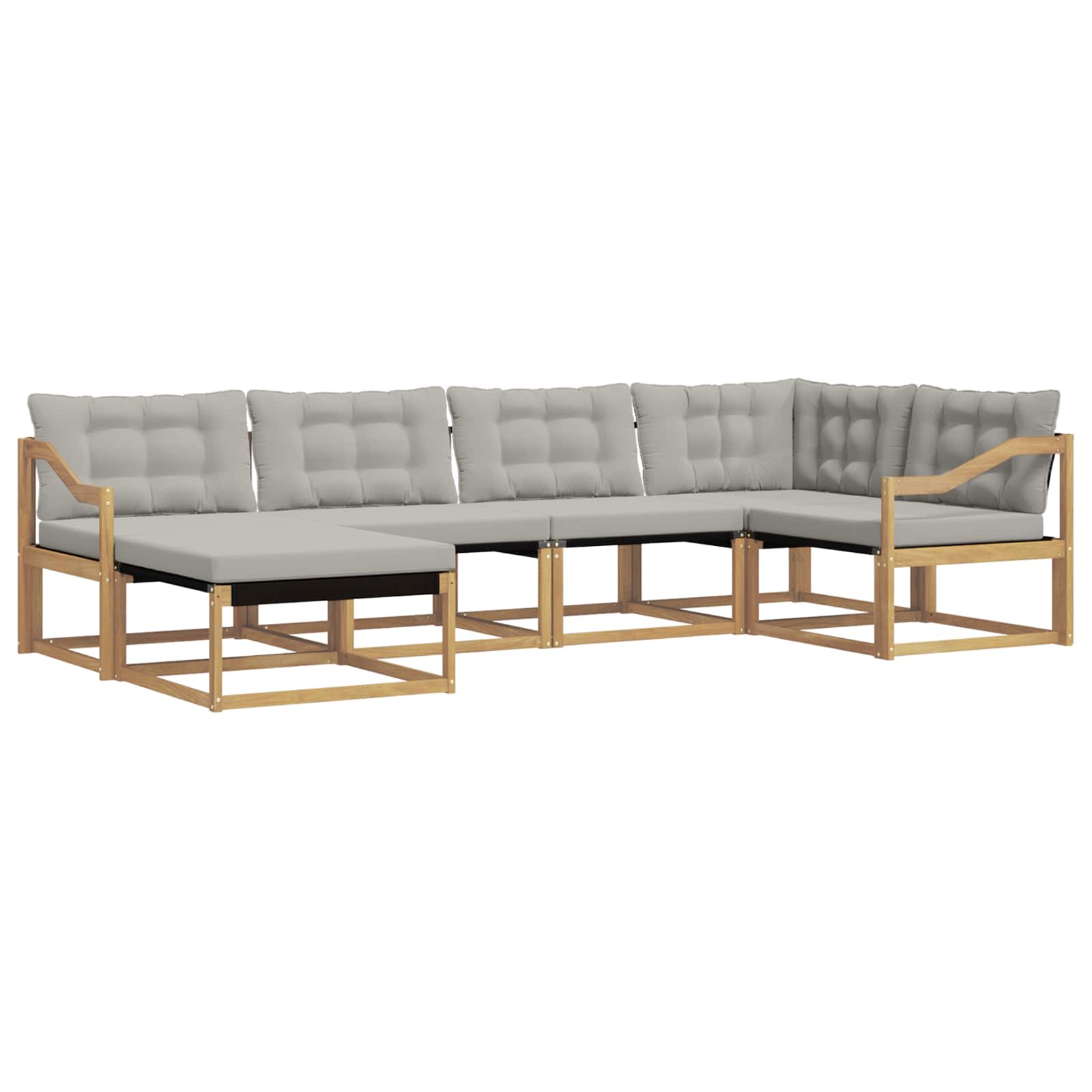 Outdoor-Sofagarnitur 6 pcs Weiß und Hellgrau
