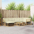 Outdoor-Sofagarnitur 7 pcs Weiß und Creme 79 x 79 x 37 cm