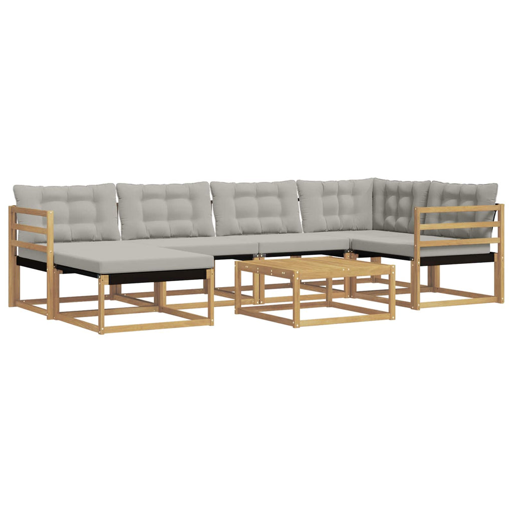 Outdoor-Sofagarnitur 7 pcs Weiß und Hellgrau 79 x 79 x 37 cm