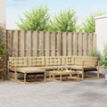 Outdoor-Sofagarnitur 7 pcs Weiß und Beige 79 x 79 x 37 cm