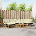 Outdoor-Sofagarnitur 7 pcs Weiß und Creme 79 x 79 x 37 cm