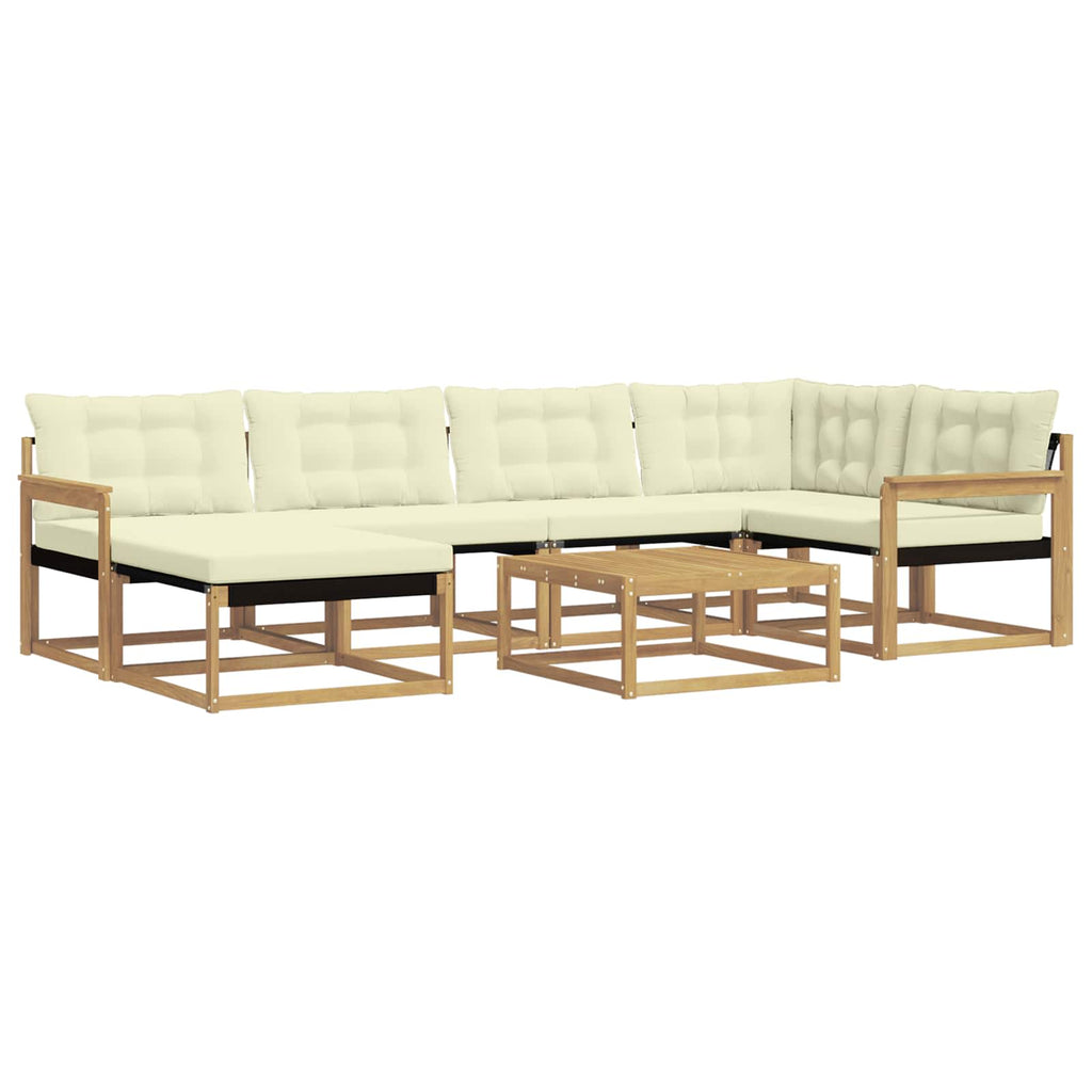 Outdoor-Sofagarnitur 7 pcs Weiß und Creme 79 x 79 x 37 cm