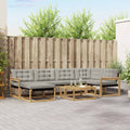 Outdoor-Sofagarnitur 7 pcs Weiß und Hellgrau 79 x 79 x 37 cm