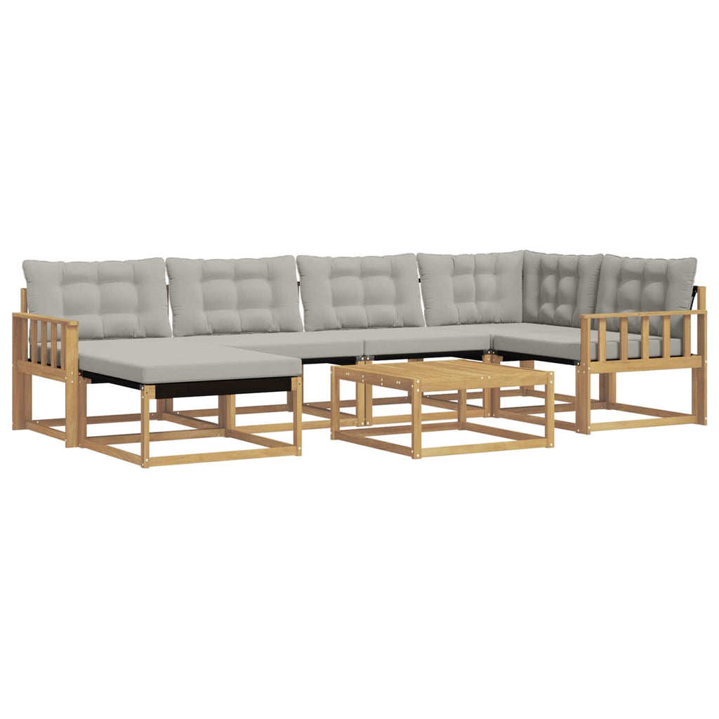 Outdoor-Sofagarnitur 7 pcs Weiß und Hellgrau 79 x 79 x 37 cm