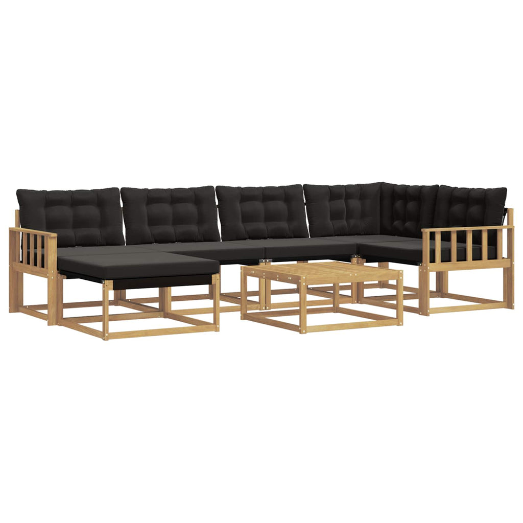 Outdoor-Sofagarnitur 7 pcs Weiß und Schwarz 79 x 79 x 37 cm
