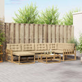 Outdoor-Sofagarnitur 7 pcs Weiß und Beige 79 x 79 x 37 cm