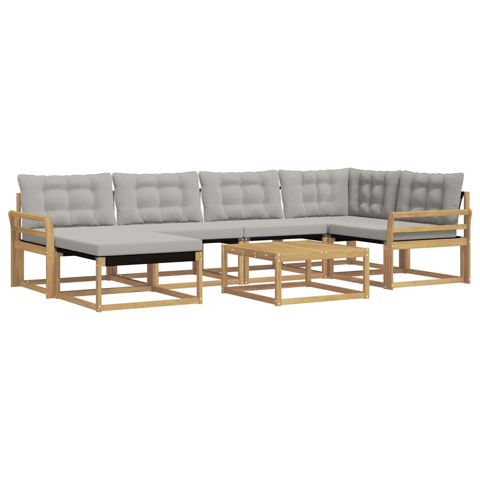Outdoor-Sofagarnitur 7 pcs Weiß und Hellgrau 79 x 79 x 37 cm