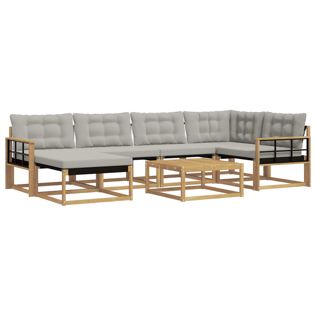 Outdoor-Sofagarnitur 7 pcs Weiß und Hellgrau 79 x 79 x 37 cm