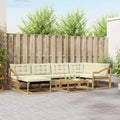 Outdoor-Sofagarnitur 7 pcs Weiß und Creme 79 x 79 x 37 cm