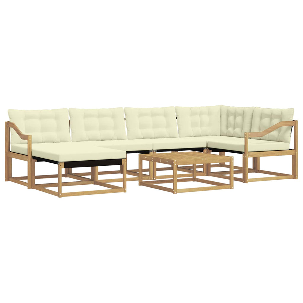 Outdoor-Sofagarnitur 7 pcs Weiß und Creme 79 x 79 x 37 cm