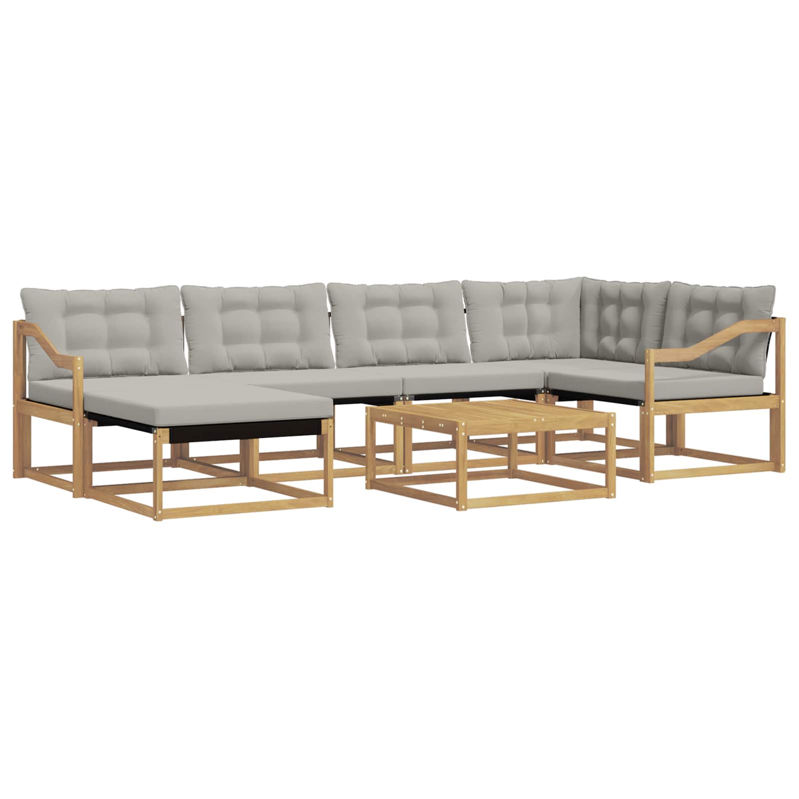 Outdoor-Sofagarnitur 7 pcs Weiß und Hellgrau 79 x 79 x 37 cm