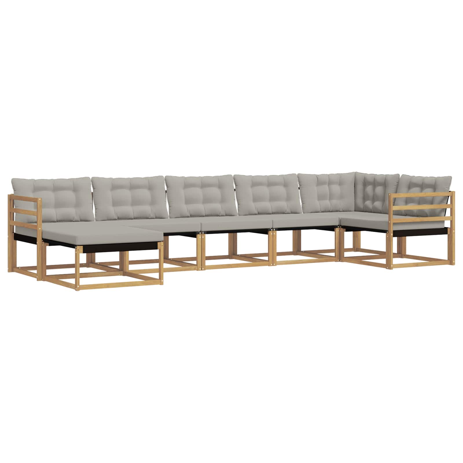 Outdoor-Sofagarnitur 7 pcs Weiß und Hellgrau