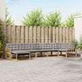 Outdoor-Sofagarnitur 7 pcs Weiß und Hellgrau