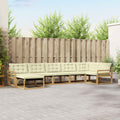 Outdoor-Sofagarnitur mit Kissen 7 pcs Weiß und Creme