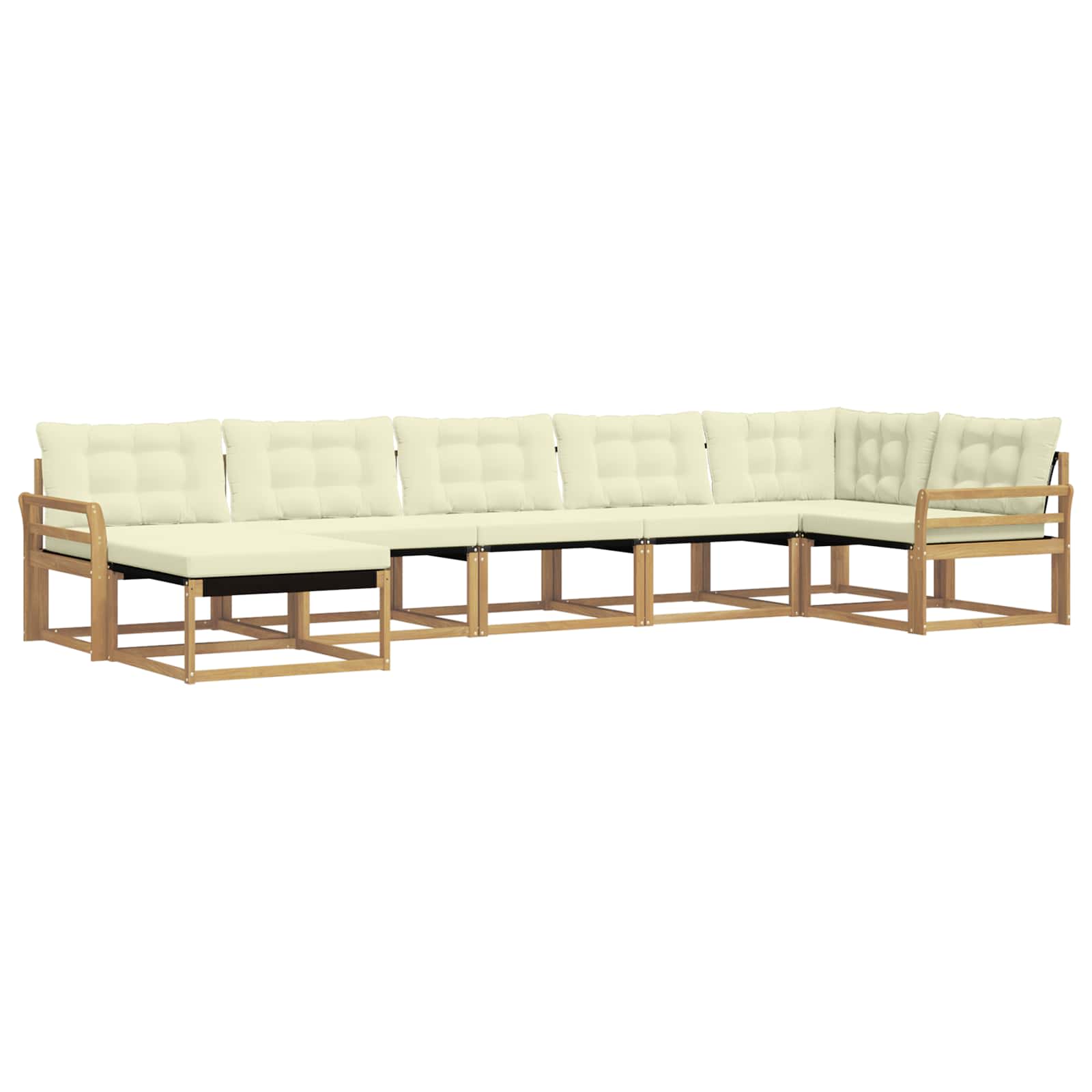Outdoor-Sofagarnitur mit Kissen 7 pcs Weiß und Creme