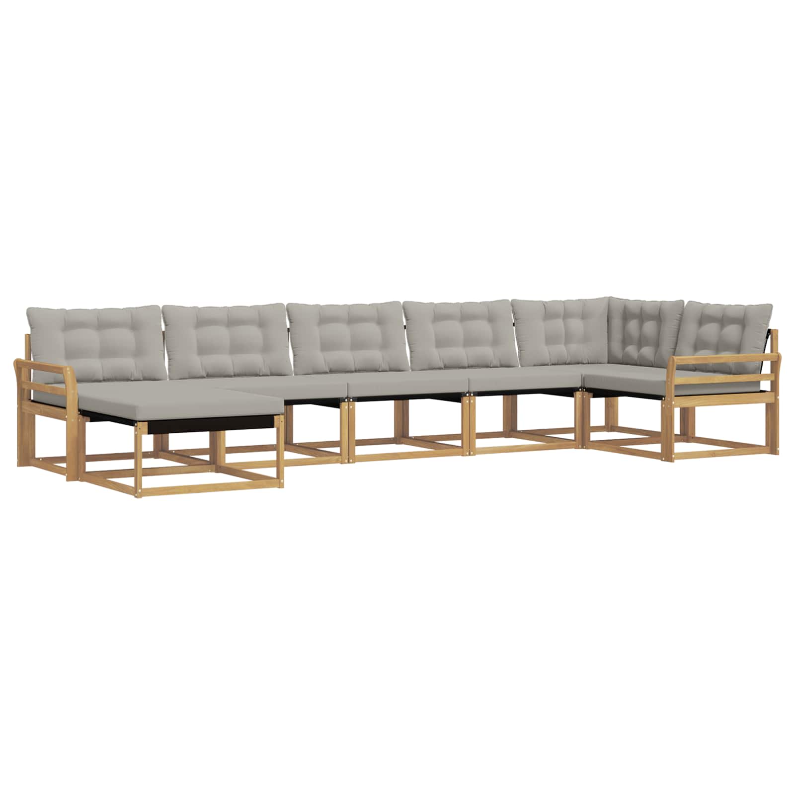 Outdoor-Sofagarnitur 7 pcs Weiß und Hellgrau