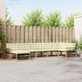 Outdoor-Sofagarnitur mit Kissen 7 pcs Weiß und Creme