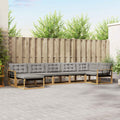 Outdoor-Sofagarnitur 7 pcs Weiß und Hellgrau