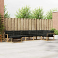 Outdoor-Sofagarnitur mit Kissen 7 pcs Weiß und Schwarz