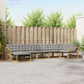 Outdoor-Sofagarnitur 7 pcs Weiß und Hellgrau