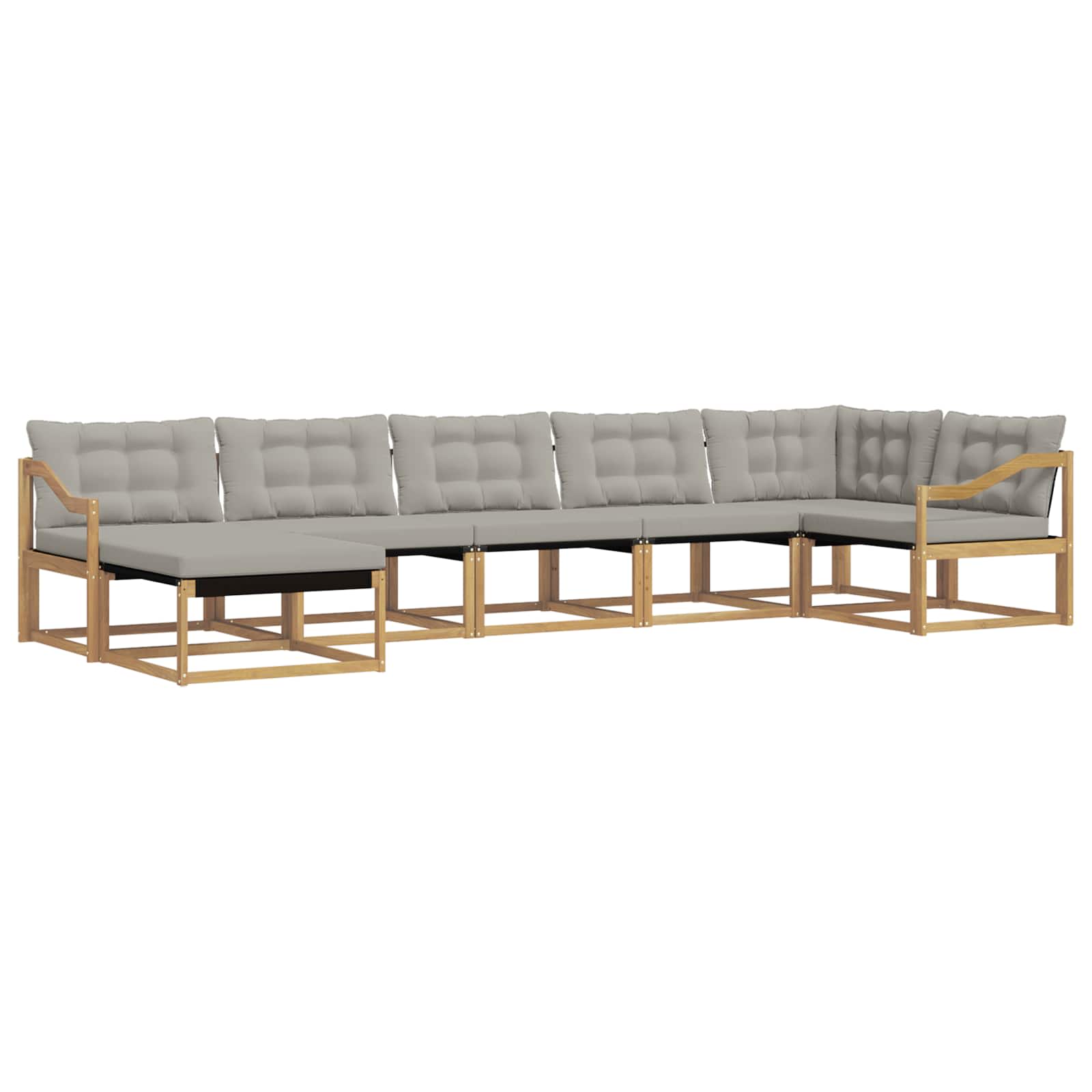 Outdoor-Sofagarnitur 7 pcs Weiß und Hellgrau