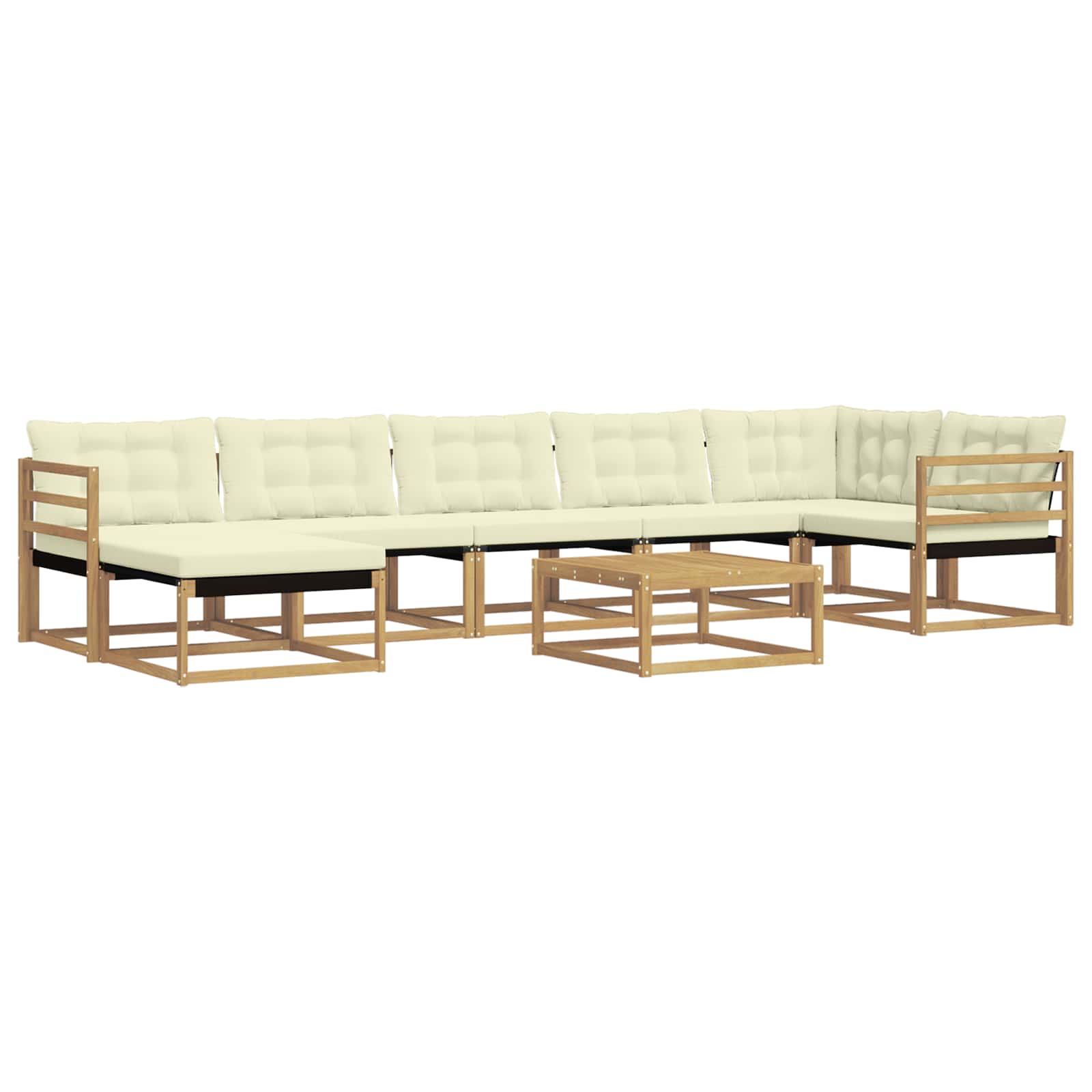 Outdoor-Sofagarnitur 8 pcs Weiß und Creme Massivholz Akazie