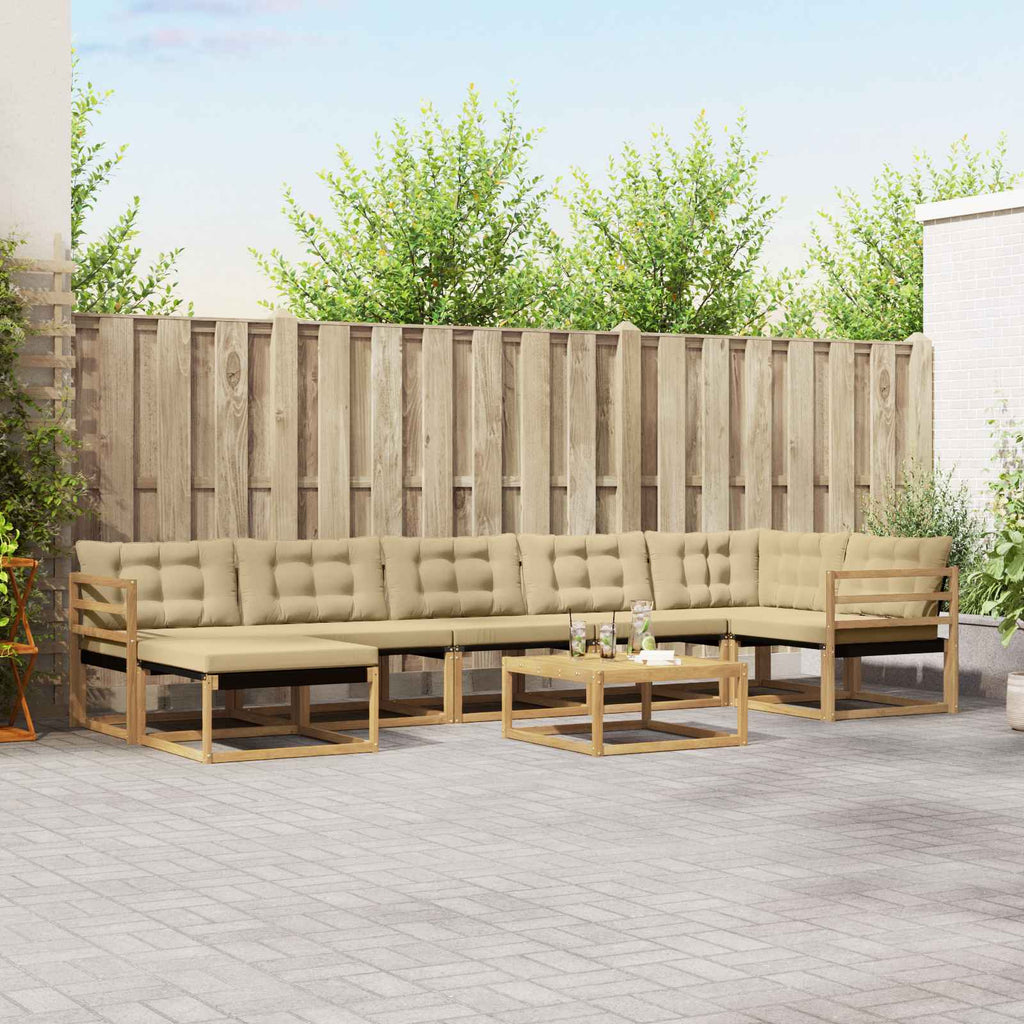 Outdoor-Sofagarnitur 8 pcs Weiß und Beige 79 x 79 x 37 cm