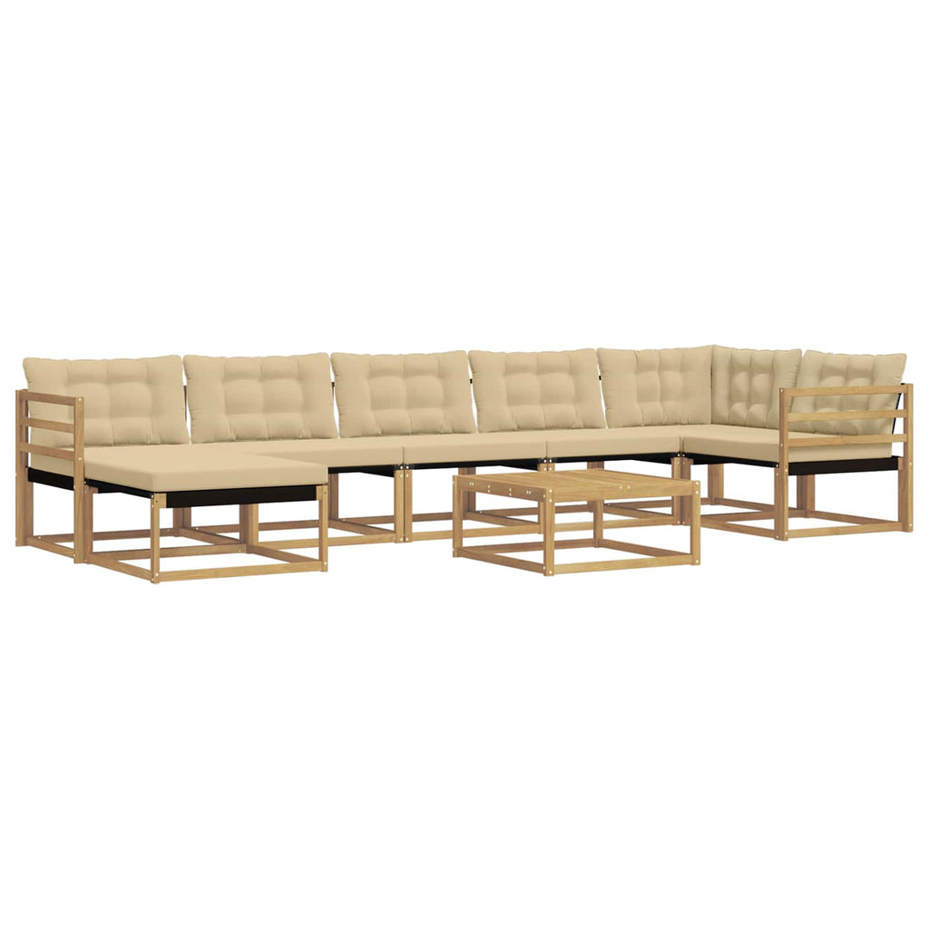 Outdoor-Sofagarnitur 8 pcs Weiß und Beige 79 x 79 x 37 cm
