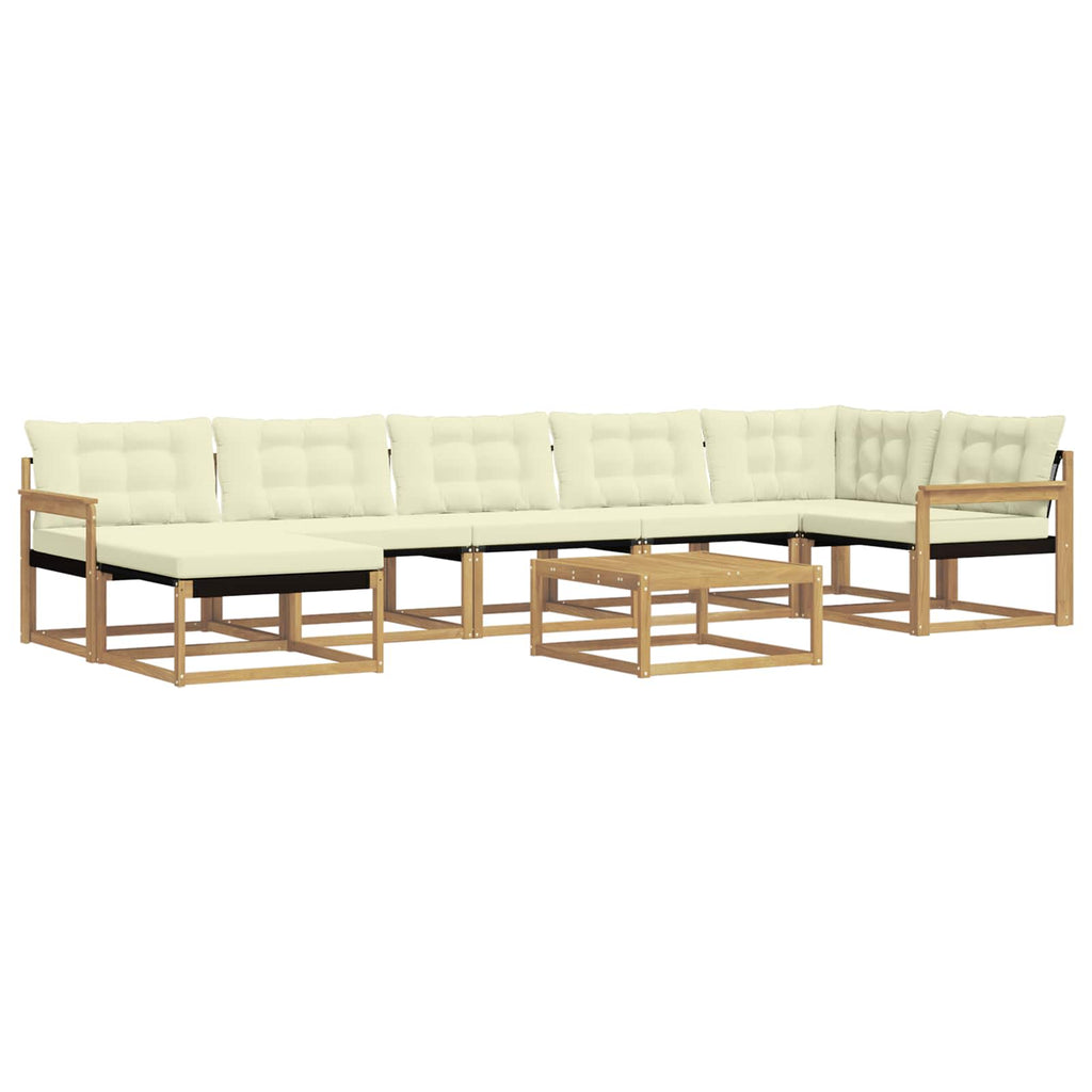 Outdoor-Sofagarnitur 8 pcs Weiß und Creme Massivholz Akazie