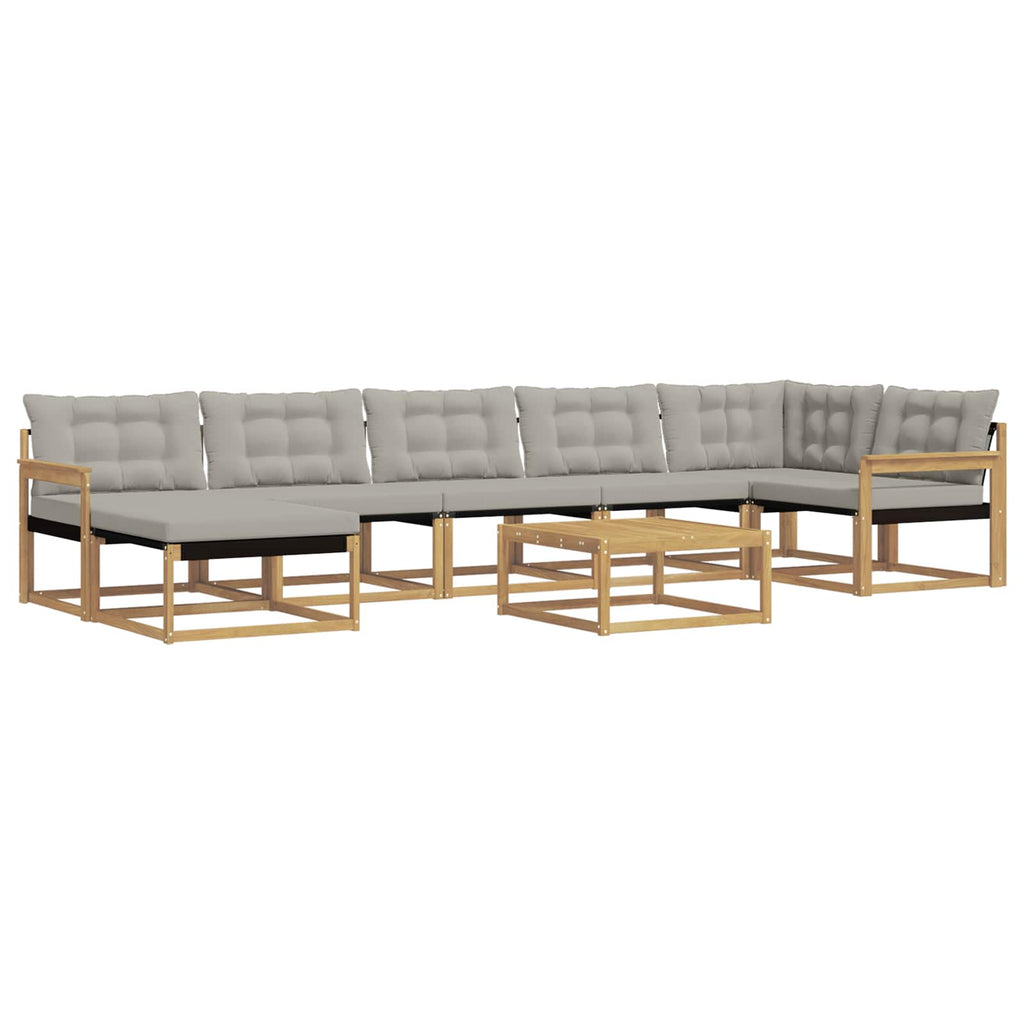 Outdoor-Sofagarnitur 8 pcs Weiß und Hellgrau 79 x 79 x 37 cm