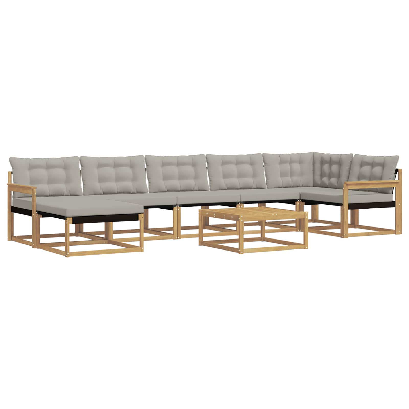 Outdoor-Sofagarnitur 8 pcs Weiß und Hellgrau 79 x 79 x 37 cm
