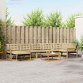 Outdoor-Sofagarnitur 8 pcs Weiß und Beige Massivholz Akazie