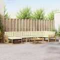 Outdoor-Sofagarnitur 8 pcs Weiß und Creme Massivholz Akazie