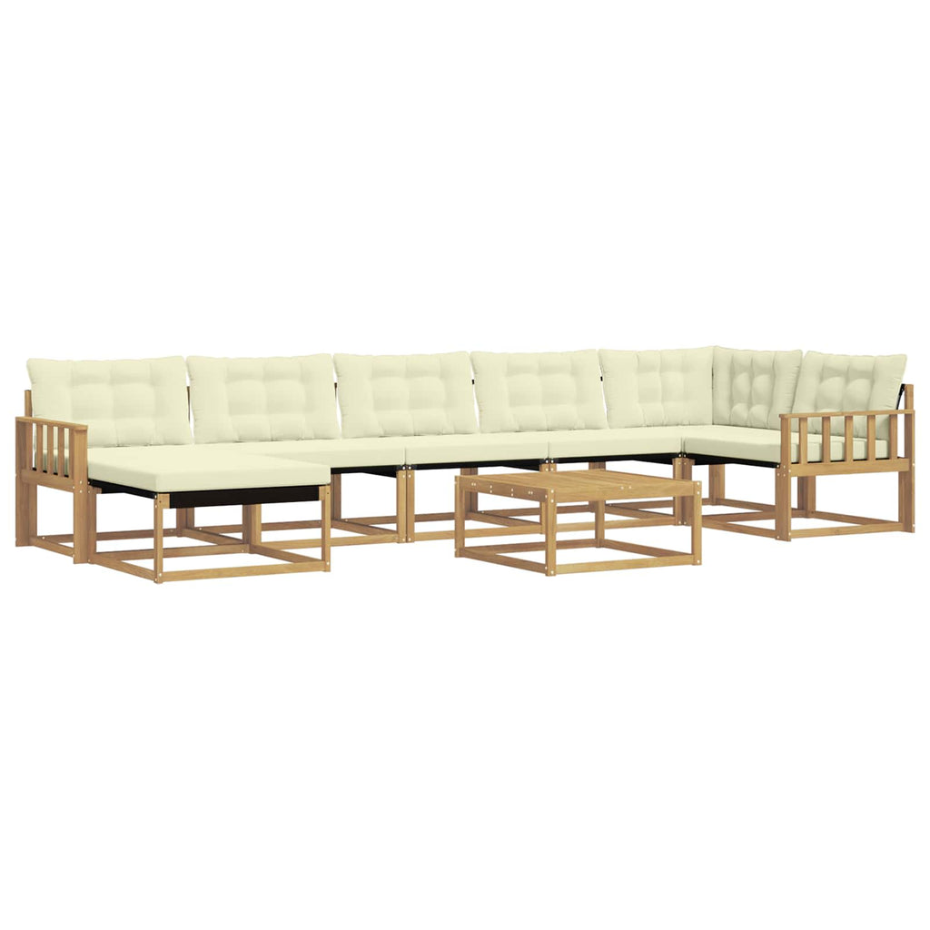 Outdoor-Sofagarnitur 8 pcs Weiß und Creme Massivholz Akazie