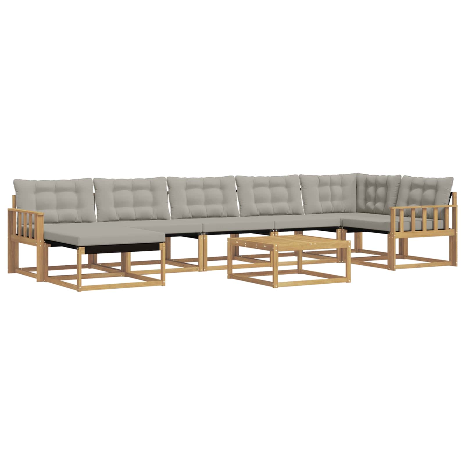 Outdoor-Sofagarnitur 8 pcs Weiß und Hellgrau 79 x 79 x 37 cm