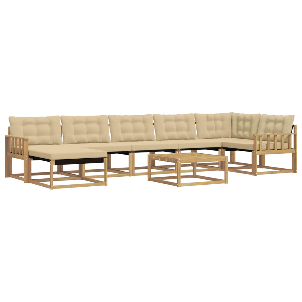 Outdoor-Sofagarnitur 8 pcs Weiß und Beige 79 x 79 x 37 cm