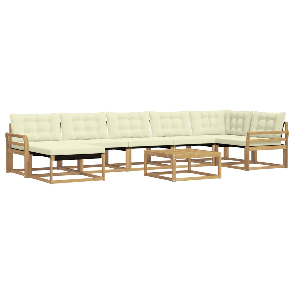 Outdoor-Sofagarnitur 8 pcs Weiß und Creme 79 x 79 x 37 cm