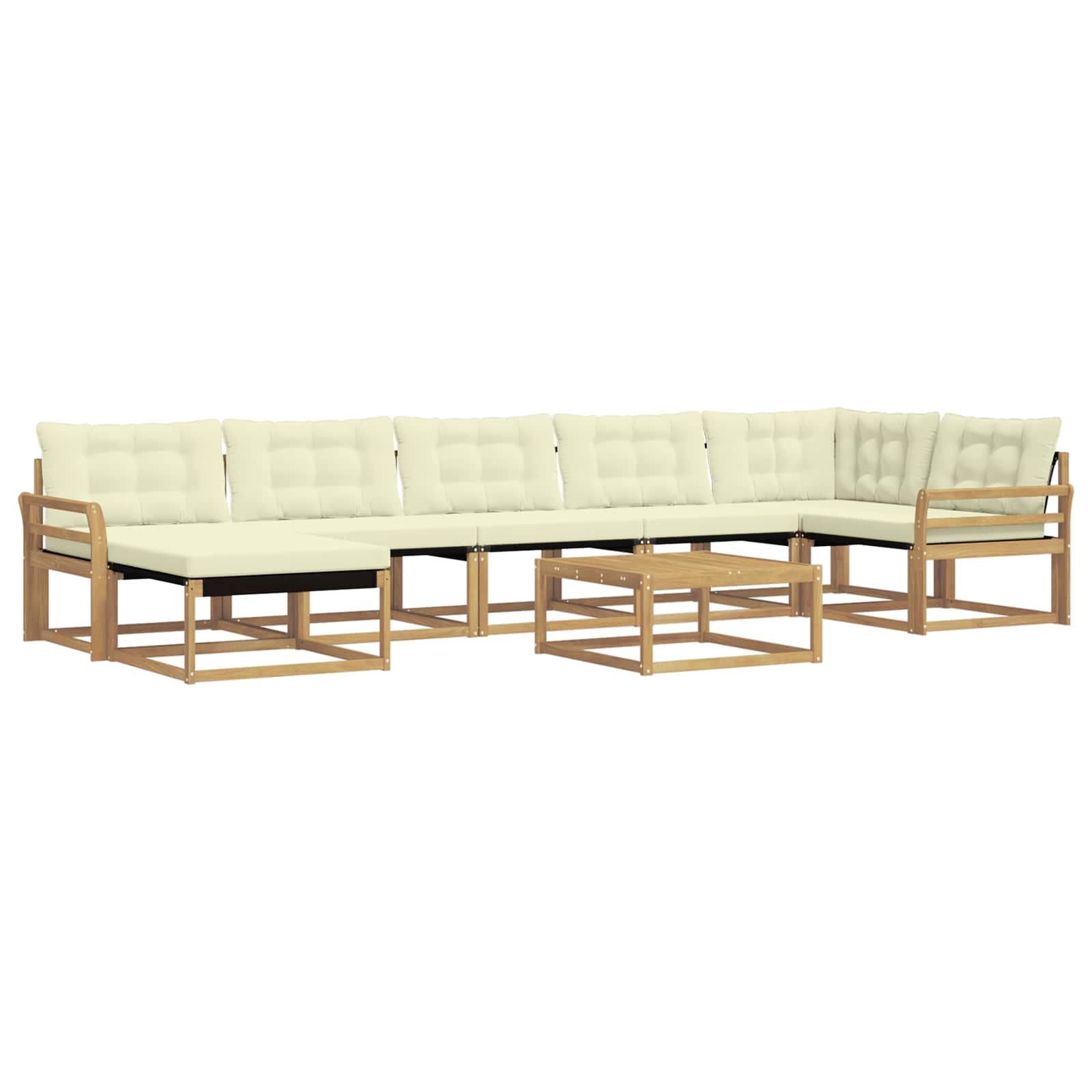 Outdoor-Sofagarnitur 8 pcs Weiß und Creme 79 x 79 x 37 cm