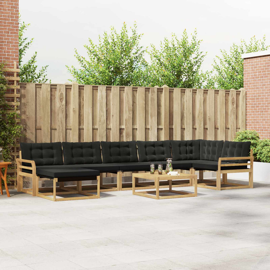 Outdoor-Sofagarnitur 8 pcs Weiß und Schwarz 79 x 79 x 37 cm