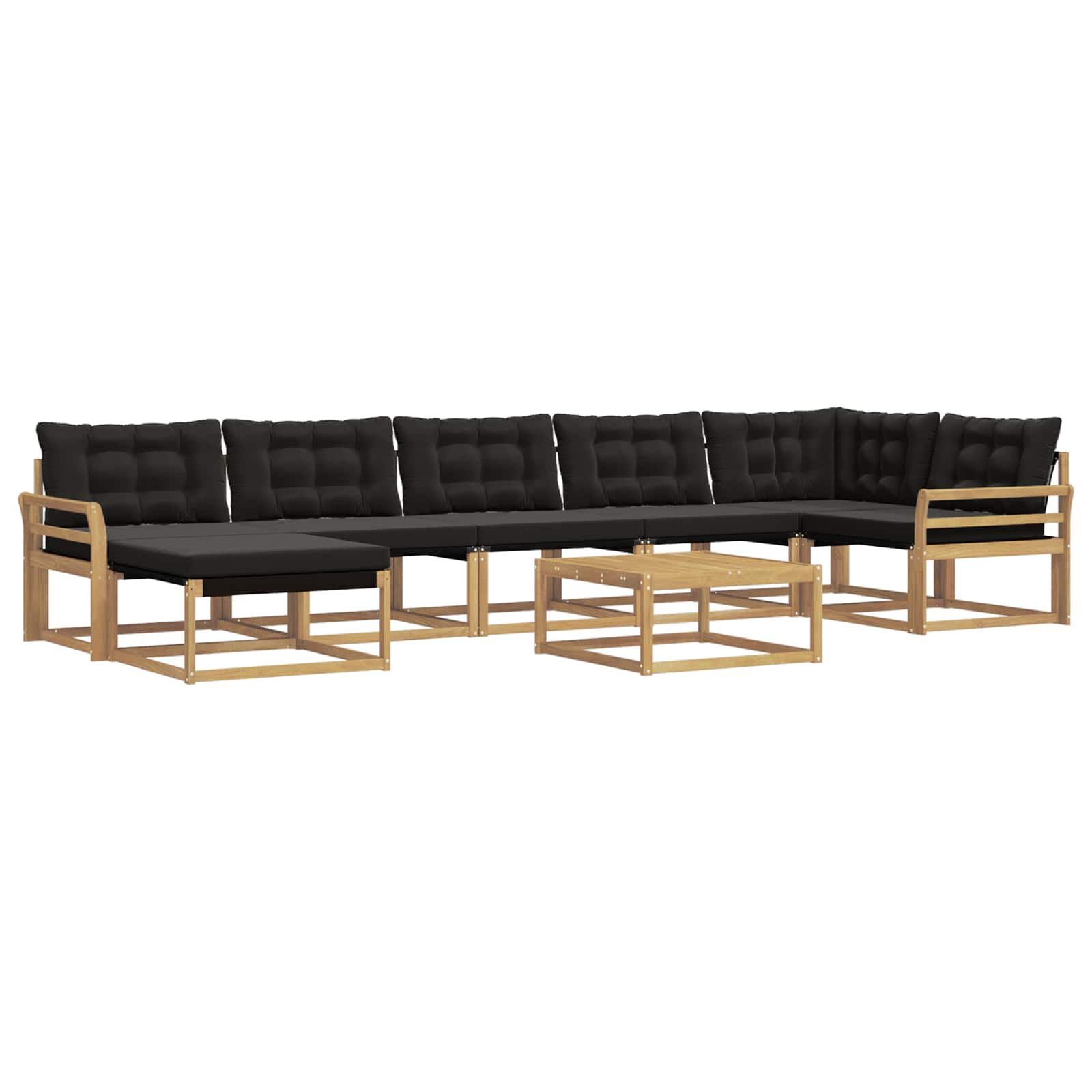 Outdoor-Sofagarnitur 8 pcs Weiß und Schwarz 79 x 79 x 37 cm