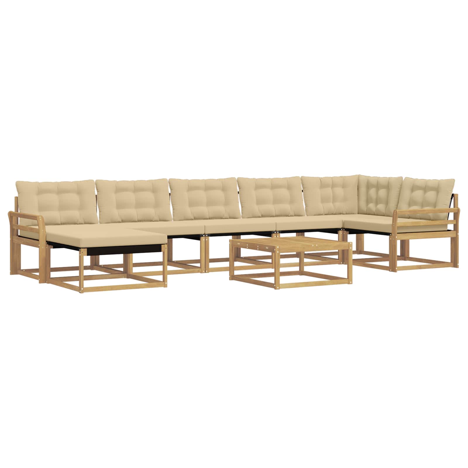 Outdoor-Sofagarnitur 8 pcs Weiß und Beige 79 x 79 x 37 cm